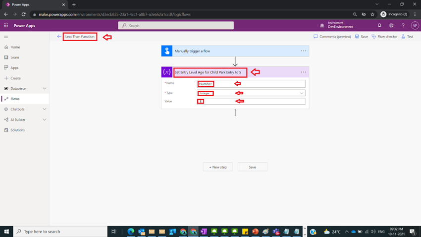 Usage of Less Than Function in Power Automate